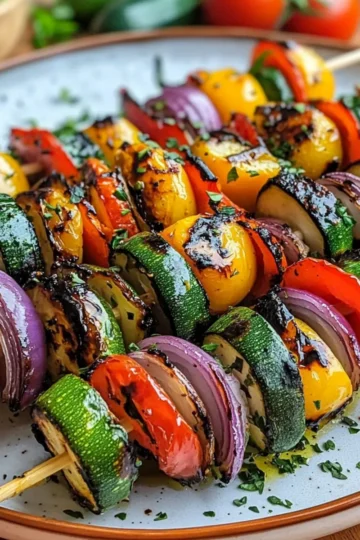 Gegrillte Gemüsespieße mit Kräutern